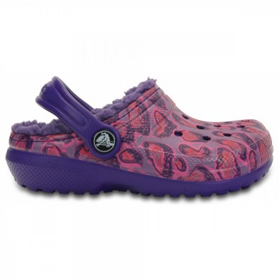 Saboti Crocs Classic Lined Graphic Clog Kids Multi - Leopard foto