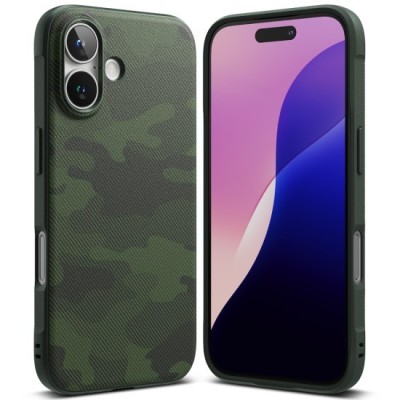 Husa pentru iPhone 16 - Ringke Onyx Design - Camo Green foto