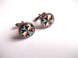 butoni camasa cu motiv traditional ,multicolor 33410