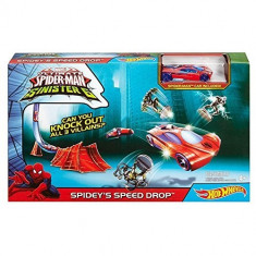 Set Hot Wheels Marvel Ultimate Spider Man Vs. The Sinister 6 Spidey S Speed Drop foto