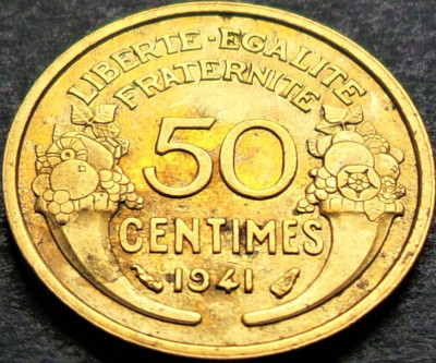 Moneda istorica 50 CENTIMES - FRANTA, anul 1941 * cod 4474 foto