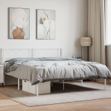 VidaXL Cadru de pat metalic cu tăblie, alb, 120x200 cm