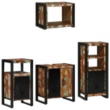 vidaXL Set de mobilier pentru baie cu raft 4 pcs Lemn recuperat solid