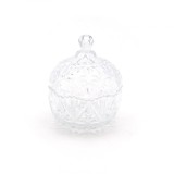 Bomboniera Sticla cu Capac, 7cm, Decorativa, Casa, Vesela Masa, Bol Servire Dulciuri