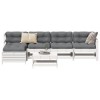 VidaXL Set canapea de grădină, 6 piese, alb, lemn masiv pin 3250925