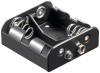 Suport Baterii 2x C R14, Mufă 9V Goobay 11455 - Conector Snap, Plastic Negru