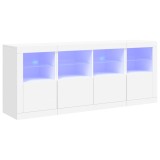 Cumpara ieftin Servanta cu lumini LED, alb, 163x37x67 cm