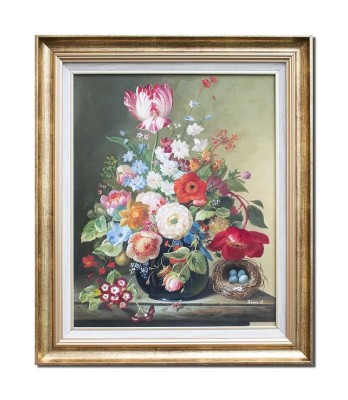 Tablou celebru inramat pictat manual, Aranjament floral, 65x55cm ulei pe panza, reproducere Rachel Ruysch, Magnific foto