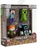 Set figurine metalice - Minecraft - Steve, Alex, Crepper, Warden | Jada Toys