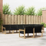 vidaXL Set de canapele de exterior cu pernă 8 pcs Alb și negru 3388798