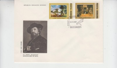 C12 - FDC Romania - Reproduceri de arta - Theodor Aman - LP1038 - 1981 foto