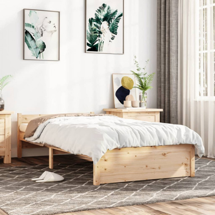 Cadru de pat, 100x200 cm, lemn masiv GartenMobel Dekor