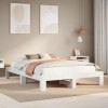 Gossi cadru de pat fara saltea, alb, 160x200 cm, lemn masiv pin