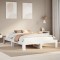 Gossi cadru de pat fara saltea, alb, 160x200 cm, lemn masiv pin