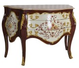 Comoda rococo din lemn masiv pictat si blat din marmura CAT912