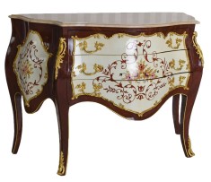 Comoda rococo din lemn masiv pictat si blat din marmura CAT912
