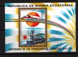 GUINEA ECUATORIALA 1972 &ndash; LOCOMOTIVA DE EPOCA, colita DT stampilata, M12