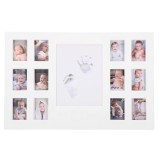 Kit amprenta mulaj manuta sau piciorus bebe si rama foto, 24x37cm, alb Household NewTrend