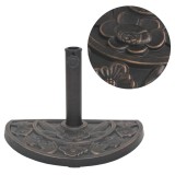 Suport umbrelă soare vidaXL, rășină bronz, semicerc, 9 kg, adaptori 38/48mm