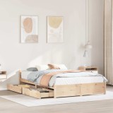 vidaXL Cadru de pat fără saltea, 150x200 cm, lemn masiv pin 3301690