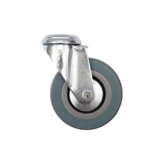 Roata pivotanta cu orificiu de fixare din cauciuc gri 50 x 16 x 70 mm 20 kg Vorel 87371