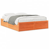 VidaXL Cadru de pat, maro ceruit, 140x200 cm, lemn masiv de pin