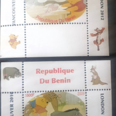 Benin 2009 ursuletul Winnie Pooh , desene animate 2v Blocuri .mnh