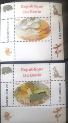 Benin 2009 ursuletul Winnie Pooh , desene animate 2v Blocuri .mnh foto