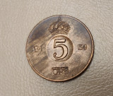 Suedia - 5 ore (1956) monedă s018 - Regele Gustaf VI Adolf, Europa
