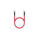 Cablu de baterie Qoltec cu terminale conectori | Cablu cu inel | 60 cm | Roșu