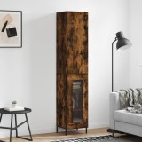 vidaXL Dulap &icirc;nalt, stejar fumuriu, 34,5x34x180 cm, lemn prelucrat