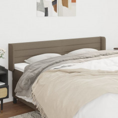 vidaXL Tăblie de pat cu aripioare gri taupe 163x16x78/88 cm textil