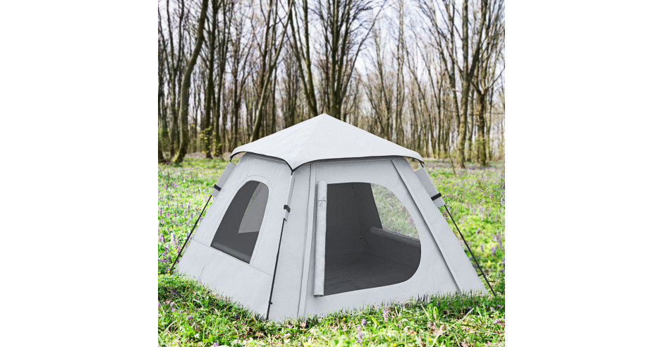 Outsunny Cort de Camping Automat cu Veranda pentru 2-3 Persoane, Cort  Pop-Up in Aer Liber, Adapost Portabil | Aosom RO | Okazii.ro