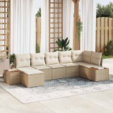 vidaXL Set de canapele pentru grădină cu pernă 7 pcs bej și crem