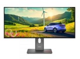 Monitor IPS LED Lenovo ThinkVision 34inch P34WD-40, WQHD (3440 x 1440), HDMI, DisplayPort, Boxe, 120 Hz, 4 ms (Negru/Gri)