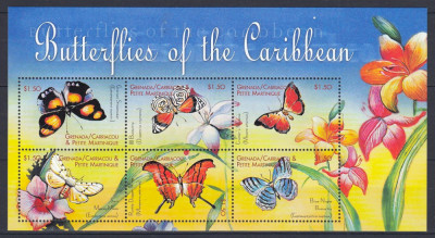 Grenada Carricaou - FLUTURI - BL - MNH foto