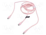 Cablu USB 2.0 USB C 1,5m roz VENTION
