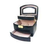 Caseta Bijuterii Piele Ecologica Lavinia Neagra / Rosie / Maro / Visiniu / Violet- Z2073