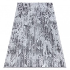 Covor MEFE modern B402 - structural două niveluri de l&acirc;nă gri inchis, 80x150 cm