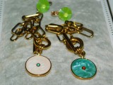 2 Bratari complementare , email bicolor , placate cu aur , cercei noi cristale Swarovski