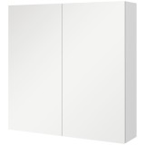 kleankin Dulap de Baie cu Oglindă, 2 Uși Soft Close, 60x15x60 cm, Rafturi Ajustabile, Dulap Suspendat cu Economisire de Spațiu, Alb Lucios | Aosom Rom