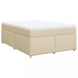 Cumpara ieftin Pat continental cu saltea, crem, 140x200 cm, material textil