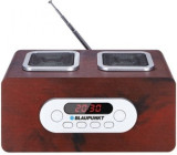 Radio cu ceas Blaupunkt PP5BR, slot microSD, USB, telecomanda (Maro)