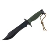 Cumpara ieftin Cutit Tactic Rambo IdeallStore Verde, 30.7cm, Otel Inoxidabil, Teaca Inclusa, Vanatoare, Camping, Militar