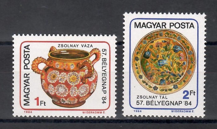 Ungaria 1984 - Ziua timbrului, Serie + Colita, 4 poze, MNH