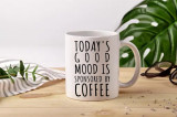 Cană personalizată &quot;Today&#039;s good mood is..&quot; Termosensibila-albastru-exterior