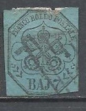 Italy Church State 1852 Coat of arms, 7Baj, Mi.8a, used AM.171, Stampilat