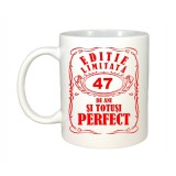 Cana alba personalizata, Editie Limitata 47 ani, INOVATIX&reg;. 330ml