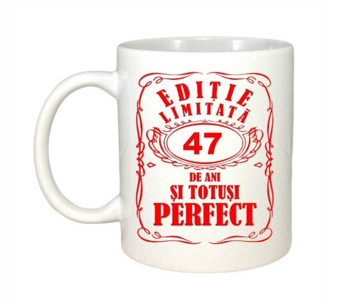 Cana alba personalizata, Editie Limitata 47 ani, INOVATIX&reg;. 330ml