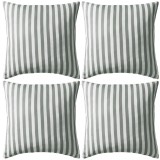 Perne de exterior, 4 buc, imprimeu dungi, 45x45 cm, gri, vidaXL